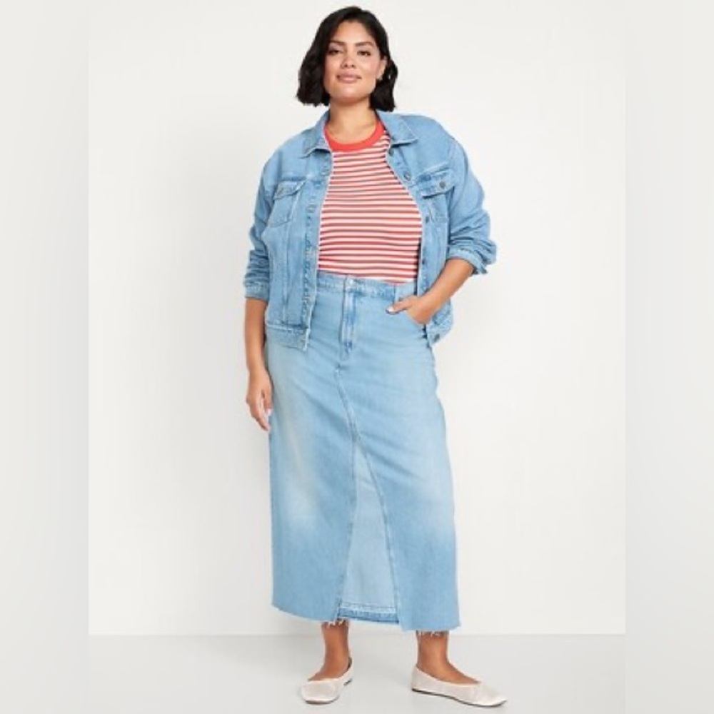 Old Navy Mid-Rise Jean Maxi Skirt Size 24
